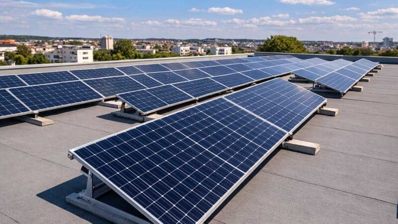 support photovoltaïque lesté sans perçage