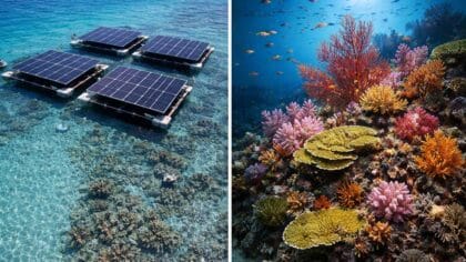 Solaire flottant Polynésie coraux
