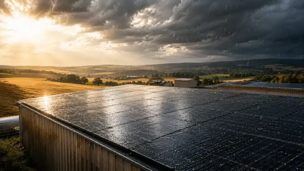 grele panneau solaire