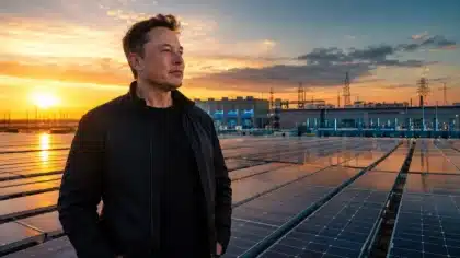 Musk avec des panneaux solaires