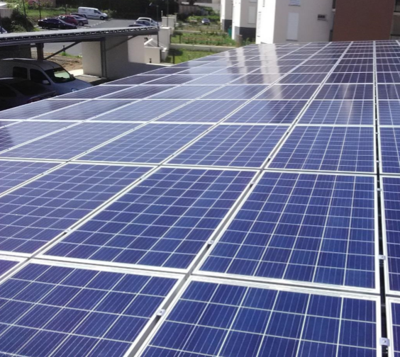 Ombrière Photovoltaïque de 72 kWc en revente au réseau