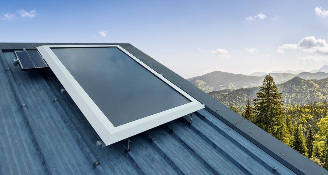Chauffage solaire installé en toiture