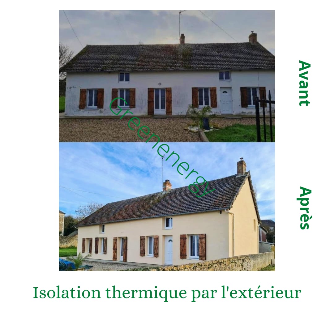 Isolation thermique par l'extérieur avant/après