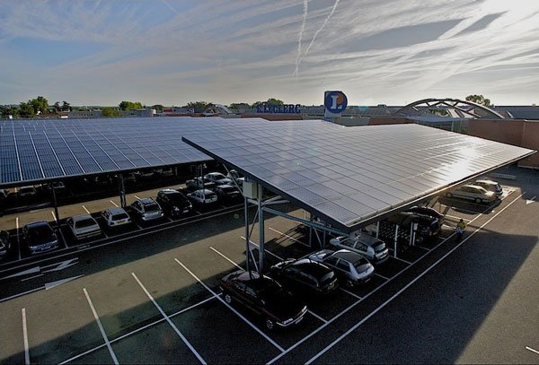 ombrières parking Leclerc