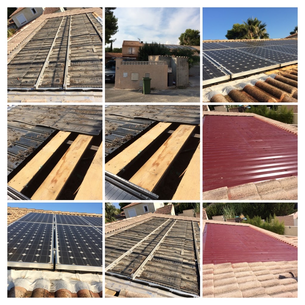 Intervention sur fuite sous panneaux avec en système d\'intégration intersol