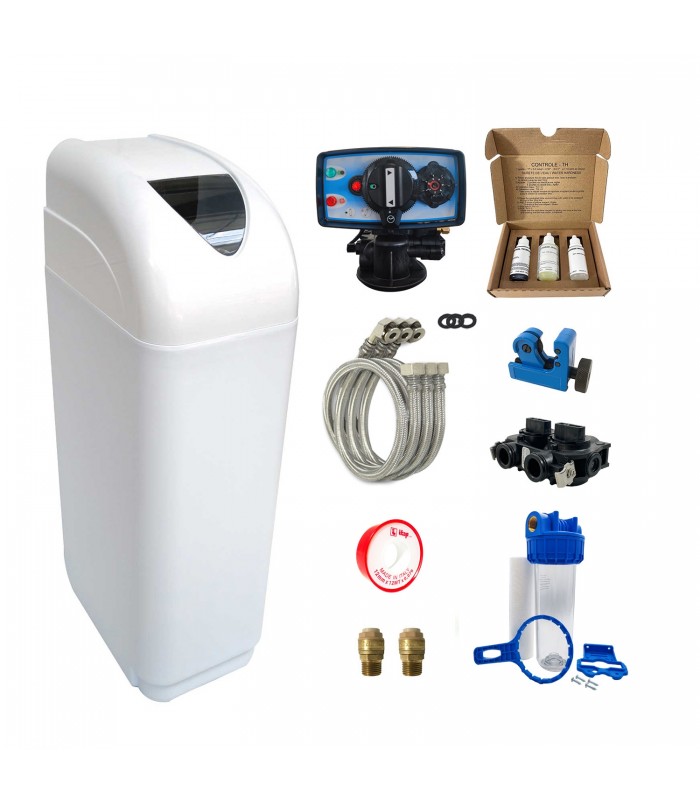Adoucisseur d'eau Fleck 5600 MC complet avec accessoires de montage et kit de préfiltration