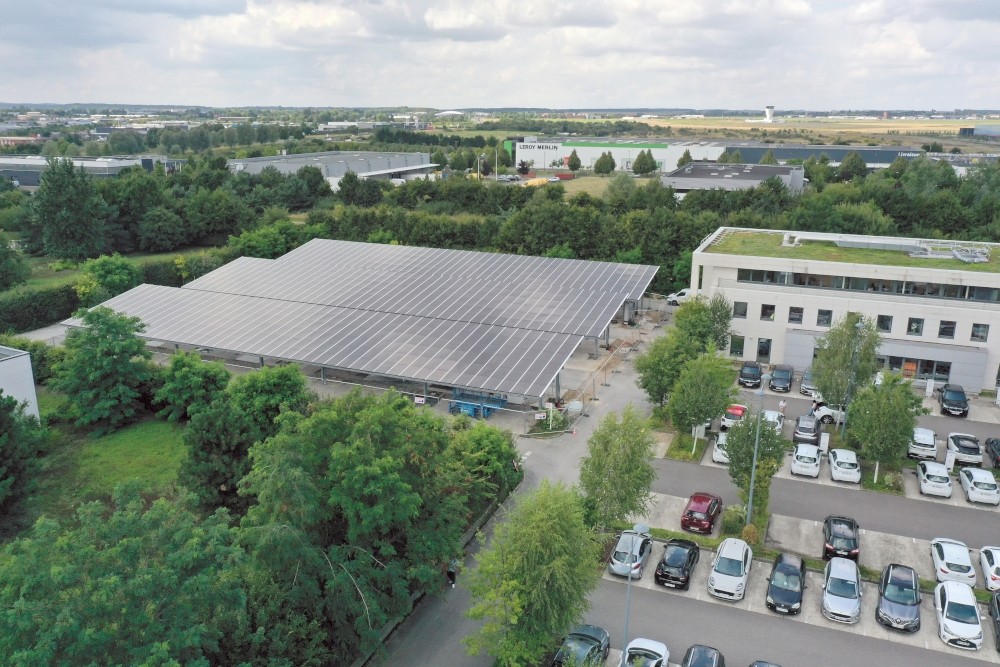 Ombrière photovoltaïque OPAC de l'Oise
