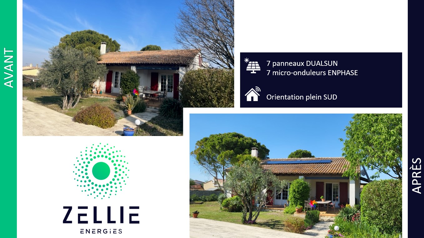 Aujourd’hui direction la région Provence-Alpes-Côte-d’Azur dans le département du Vaucluse, à Courthézon, pour cette nouvelle installation.  Équipés de 7 panneaux DUALSUN avec 7 micro-onduleurs ENPHASE, orientation PLEIN SUD.