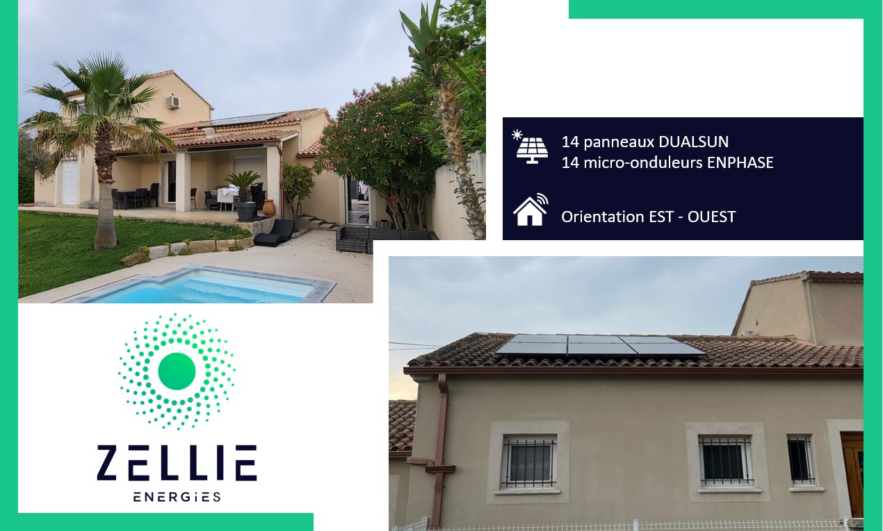 C’est dans le département du Vaucluse que l’on se retrouve de nouveau, plus précisément à Entraigues-sur-la-Sorgue, pour vous dévoiler une de nos installations.  Équipés de 14 panneaux DUALSUN avec 14 micro-onduleurs ENPHASE sur deux pans de toit, orientation EST-OUEST. 