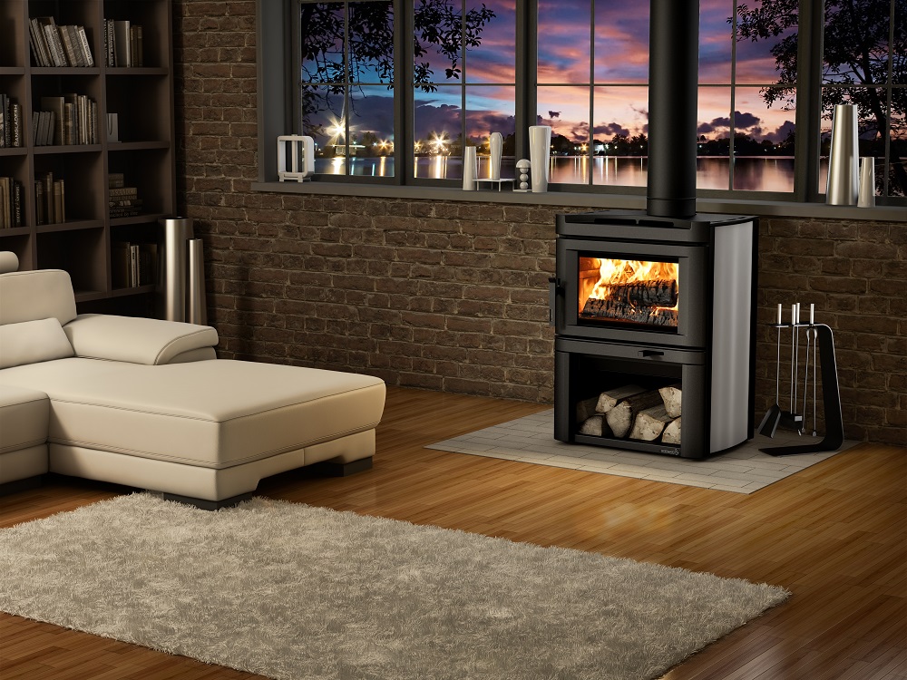 Poêle à bois avec ventilateur, Destination 2.3, de marque Enerzone