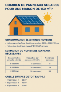 Combien de panneaux solaires maison 150m2