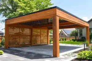 Carport solaire en bois