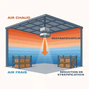 schéma destratificateur air industriel